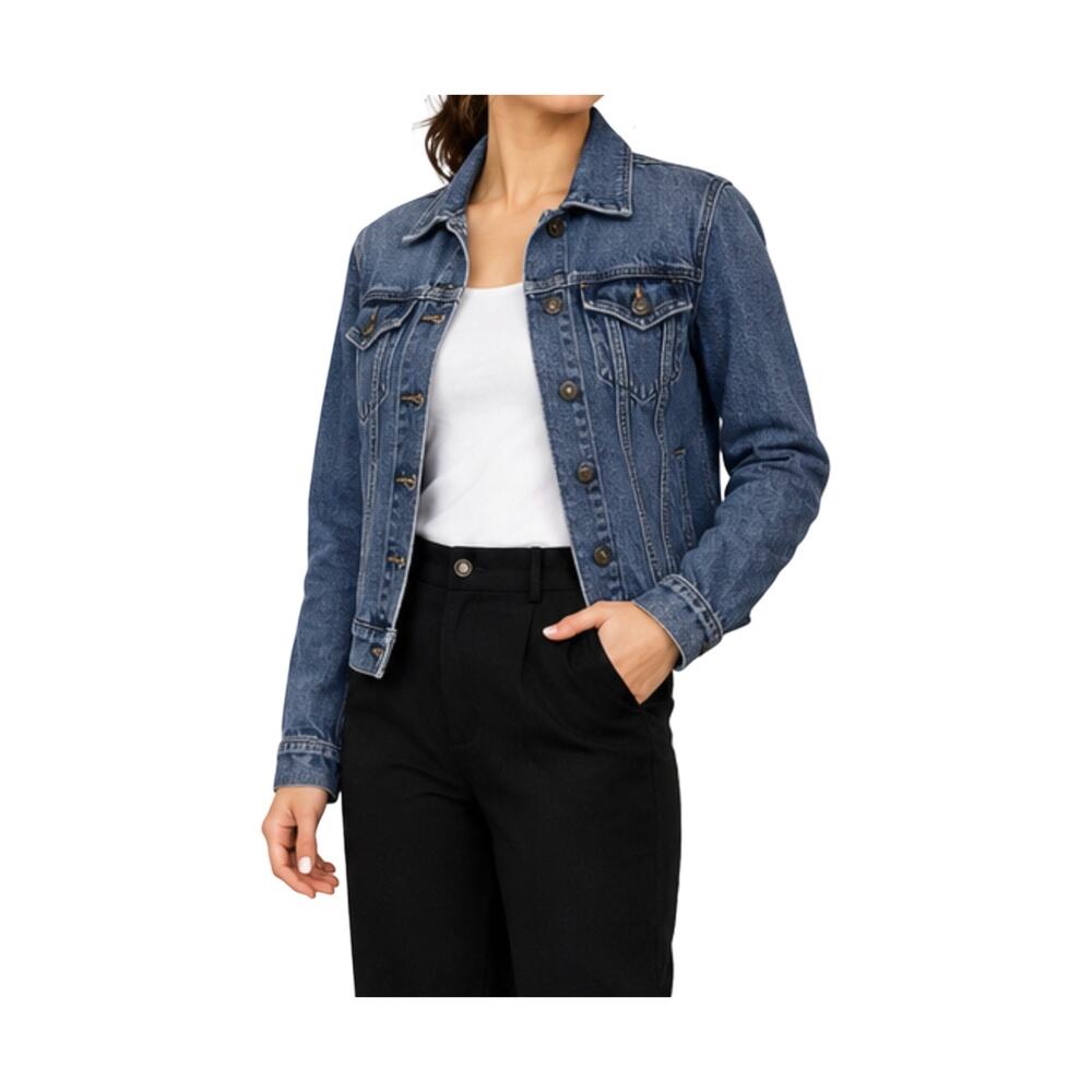 Vintage GAP Denim Jacket Womens Small Blue Jean Trucker 90s Made Phillipines